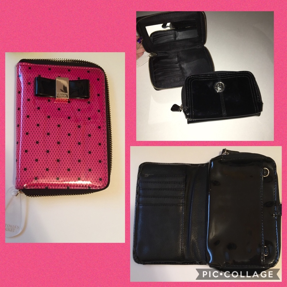 Victoria's Secret Pink Makeup Case + Black Wallet
